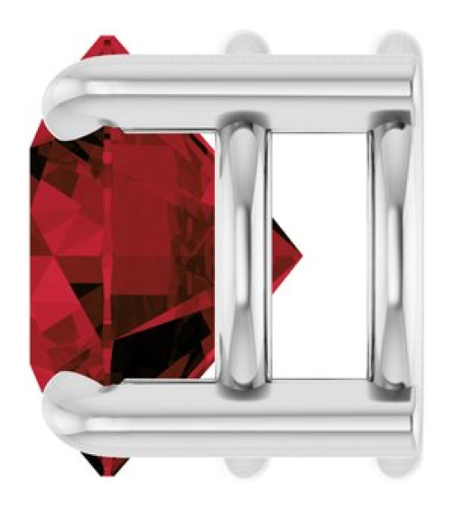 88436 Pendant Set Platinum Round Natural Mozambique Garnet 7 Mm Polished Natural Mozambique Garnet Solitaire Slide Pendant