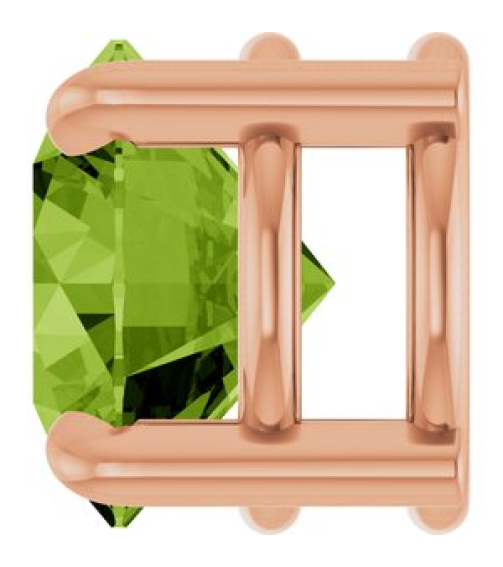 88436 Pendant Set 14K Rose Round Natural Peridot 7 Mm Polished Natural Peridot Solitaire Slide Pendant