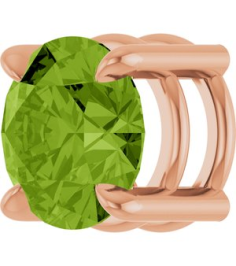 88436 Pendant Set 14K Rose Round Natural Peridot 7 Mm Polished Natural Peridot Solitaire Slide Pendant