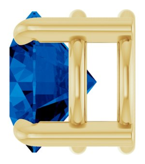 88436 Pendant Set 14K Yellow Round Lab-Grown Blue Sapphire 7 Mm Polished Lab-Grown Blue Sapphire Solitaire Slide Pendant