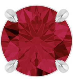 88436 Pendant Set Platinum Round Lab-Grown Ruby 7 Mm Polished Lab-Grown Ruby Solitaire Slide Pendant