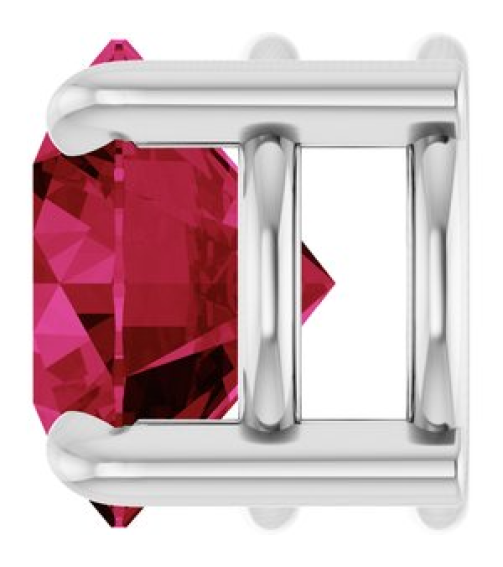 88436 Pendant Set Platinum Round Lab-Grown Ruby 7 Mm Polished Lab-Grown Ruby Solitaire Slide Pendant