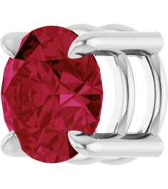 88436 Pendant Set Platinum Round Lab-Grown Ruby 7 Mm Polished Lab-Grown Ruby Solitaire Slide Pendant