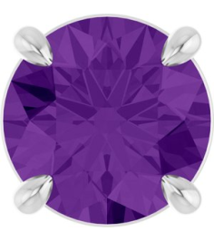 88436 Pendant Set Platinum Round Natural Amethyst 7 Mm Polished Natural Amethyst Solitaire Slide Pendant
