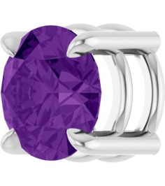 88436 Pendant Set Platinum Round Natural Amethyst 7 Mm Polished Natural Amethyst Solitaire Slide Pendant