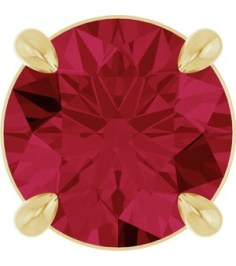 88436 Pendant Set 14K Yellow Round Lab-Grown Ruby 7 Mm Polished Lab-Grown Ruby Solitaire Slide Pendant