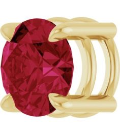 88436 Pendant Set 14K Yellow Round Lab-Grown Ruby 7 Mm Polished Lab-Grown Ruby Solitaire Slide Pendant