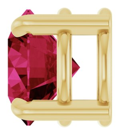 88436 Pendant Set 14K Yellow Round Lab-Grown Ruby 7 Mm Polished Lab-Grown Ruby Solitaire Slide Pendant