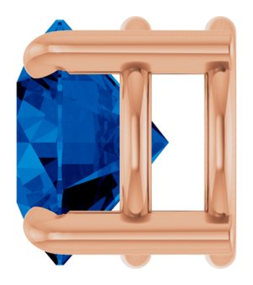 88436 Pendant Set 14K Rose Round Lab-Grown Blue Sapphire 7 Mm Polished Lab-Grown Blue Sapphire Solitaire Slide Pendant
