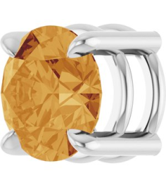 88436 Pendant Set Platinum Round Natural Citrine 7 Mm Polished Natural Citrine Solitaire Slide Pendant