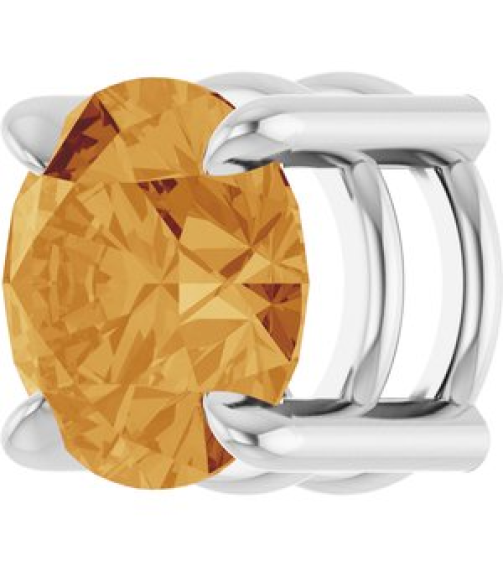 88436 Pendant Set Platinum Round Natural Citrine 7 Mm Polished Natural Citrine Solitaire Slide Pendant