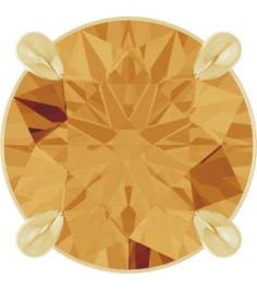 88436 Pendant Set 14K Yellow Round Natural Citrine 6.5 Mm Polished Natural Citrine Solitaire Slide Pendant