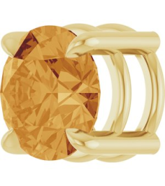 88436 Pendant Set 14K Yellow Round Natural Citrine 6.5 Mm Polished Natural Citrine Solitaire Slide Pendant