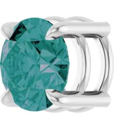 88436 Pendant Set Sterling Silver Round Lab-Grown Alexandrite 6.5 Mm Polished Lab-Grown Alexandrite Solitaire Slide Pendant