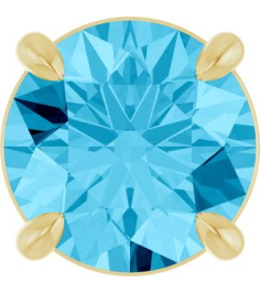 88436 Pendant Set 14K Yellow Round Natural Aquamarine 6.5 Mm Polished Natural Aquarmarine Solitaire Slide Pendant