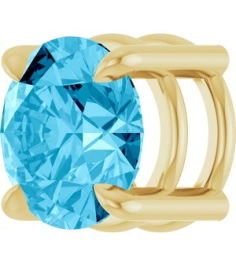 88436 Pendant Set 14K Yellow Round Natural Aquamarine 6.5 Mm Polished Natural Aquarmarine Solitaire Slide Pendant