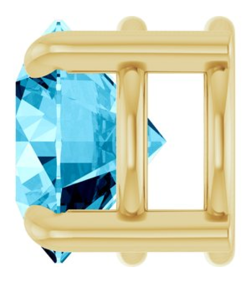 88436 Pendant Set 14K Yellow Round Natural Aquamarine 6.5 Mm Polished Natural Aquarmarine Solitaire Slide Pendant