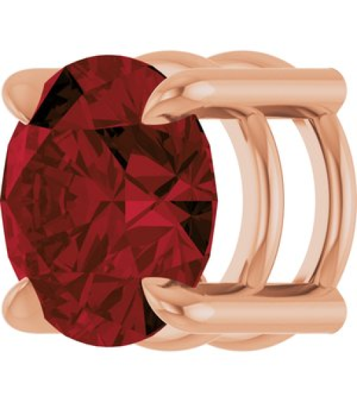 88436 Pendant Set 14K Rose Round Natural Mozambique Garnet 6.5 Mm Polished Natural Mozambique Garnet Solitaire Slide Pendant