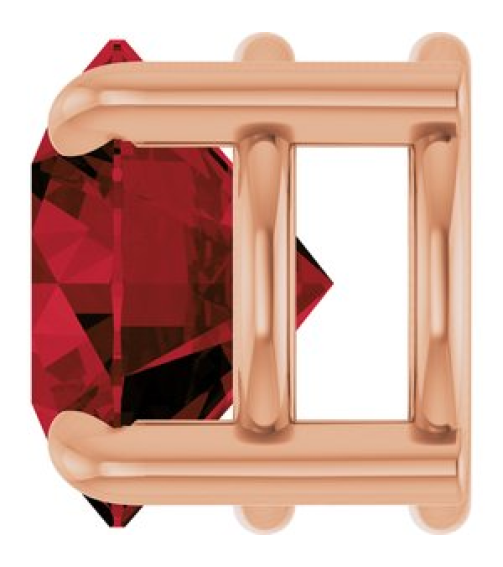 88436 Pendant Set 14K Rose Round Natural Mozambique Garnet 6.5 Mm Polished Natural Mozambique Garnet Solitaire Slide Pendant