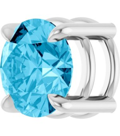 88436 Pendant Set Platinum Round Natural Aquamarine 6.5 Mm Polished Natural Aquarmarine Solitaire Slide Pendant