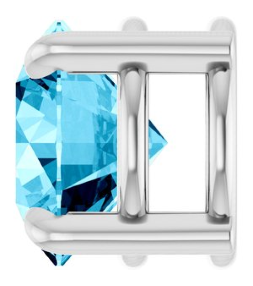 88436 Pendant Set Platinum Round Natural Aquamarine 6.5 Mm Polished Natural Aquarmarine Solitaire Slide Pendant