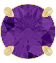 88436 Pendant Set 14K Yellow Round Natural Amethyst 6.5 Mm Polished Natural Amethyst Solitaire Slide Pendant