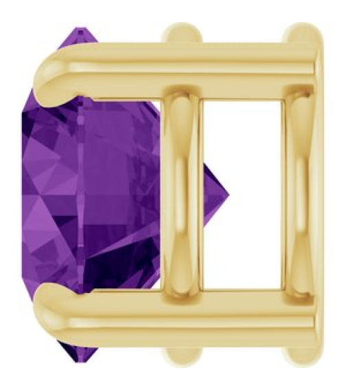 88436 Pendant Set 14K Yellow Round Natural Amethyst 6.5 Mm Polished Natural Amethyst Solitaire Slide Pendant