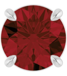 88436 Pendant Set Platinum Round Natural Mozambique Garnet 6.5 Mm Polished Natural Mozambique Garnet Solitaire Slide Pendant