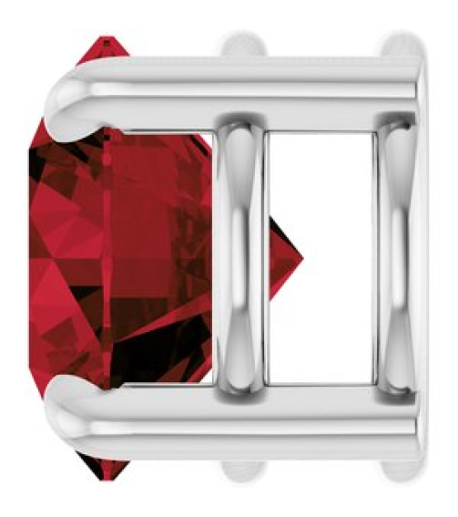 88436 Pendant Set Platinum Round Natural Mozambique Garnet 6.5 Mm Polished Natural Mozambique Garnet Solitaire Slide Pendant