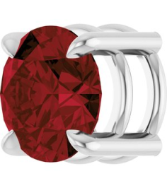 88436 Pendant Set Platinum Round Natural Mozambique Garnet 6.5 Mm Polished Natural Mozambique Garnet Solitaire Slide Pendant