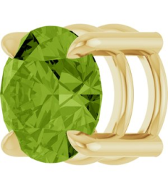 88436 Pendant Set 14K Yellow Round Natural Peridot 6.5 Mm Polished Natural Peridot Solitaire Slide Pendant