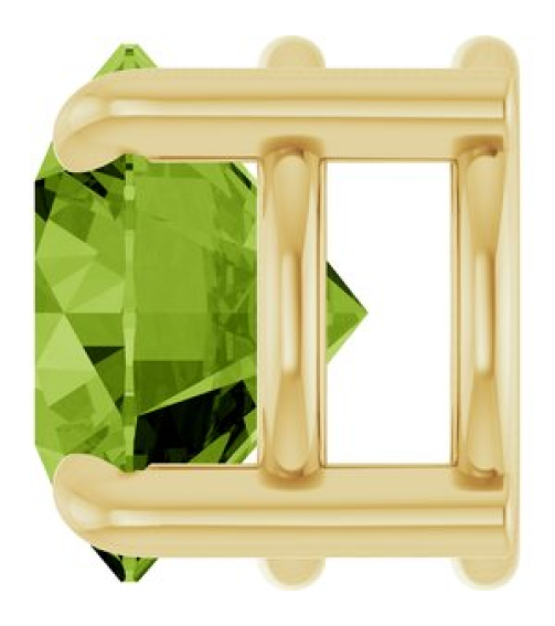 88436 Pendant Set 14K Yellow Round Natural Peridot 6.5 Mm Polished Natural Peridot Solitaire Slide Pendant