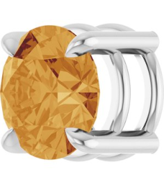 88436 Pendant Set Platinum Round Natural Citrine 6.5 Mm Polished Natural Citrine Solitaire Slide Pendant
