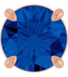 88436 Pendant Set 14K Rose Round Lab-Grown Blue Sapphire 6.5 Mm Polished Lab-Grown Blue Sapphire Solitaire Slide Pendant