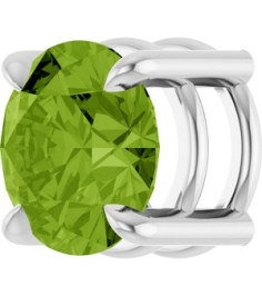 88436 Pendant Set Platinum Round Natural Peridot 6.5 Mm Polished Natural Peridot Solitaire Slide Pendant