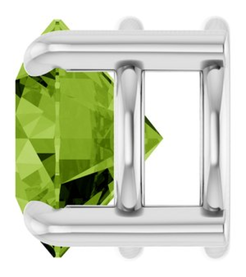 88436 Pendant Set Platinum Round Natural Peridot 6.5 Mm Polished Natural Peridot Solitaire Slide Pendant