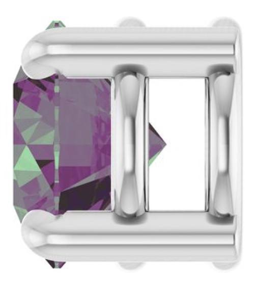 88436 Pendant Set 14K White Round Lab-Grown Alexandrite 5.5 Mm Polished Lab-Grown Alexandrite Solitaire Slide Pendant
