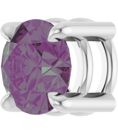 88436 Pendant Set 14K White Round Lab-Grown Alexandrite 5.5 Mm Polished Lab-Grown Alexandrite Solitaire Slide Pendant