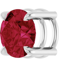 88436 Pendant Set Platinum Round Lab-Grown Ruby 6.5 Mm Polished Lab-Grown Ruby Solitaire Slide Pendant