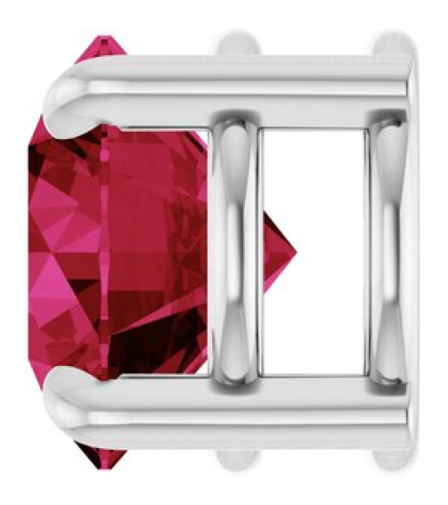 88436 Pendant Set Platinum Round Lab-Grown Ruby 6.5 Mm Polished Lab-Grown Ruby Solitaire Slide Pendant
