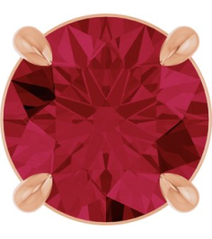 88436 Pendant Set 14K Rose Round Lab-Grown Ruby 6.5 Mm Polished Lab-Grown Ruby Solitaire Slide Pendant