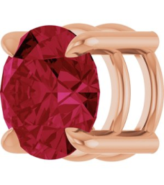 88436 Pendant Set 14K Rose Round Lab-Grown Ruby 6.5 Mm Polished Lab-Grown Ruby Solitaire Slide Pendant