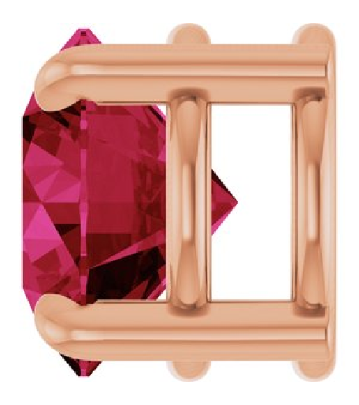 88436 Pendant Set 14K Rose Round Lab-Grown Ruby 6.5 Mm Polished Lab-Grown Ruby Solitaire Slide Pendant
