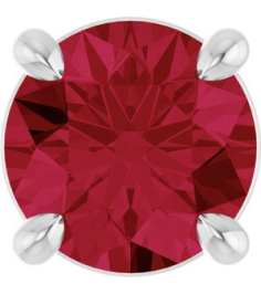 88436 Pendant Set 14K White Round Natural Ruby 5.5 Mm Polished Natural Ruby Solitaire Slide Pendant
