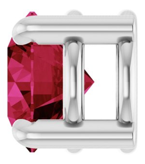 88436 Pendant Set 14K White Round Natural Ruby 5.5 Mm Polished Natural Ruby Solitaire Slide Pendant