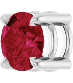 88436 Pendant Set 14K White Round Natural Ruby 5.5 Mm Polished Natural Ruby Solitaire Slide Pendant