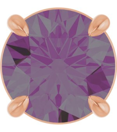 88436 Pendant Set 14K Rose Round Lab-Grown Alexandrite 6.5 Mm Polished Lab-Grown Alexandrite Solitaire Slide Pendant
