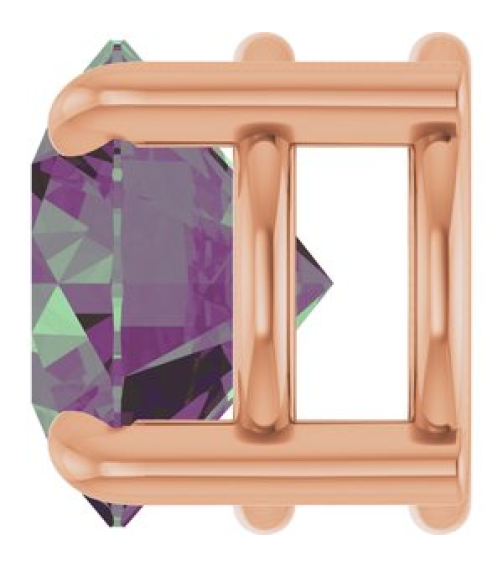 88436 Pendant Set 14K Rose Round Lab-Grown Alexandrite 6.5 Mm Polished Lab-Grown Alexandrite Solitaire Slide Pendant