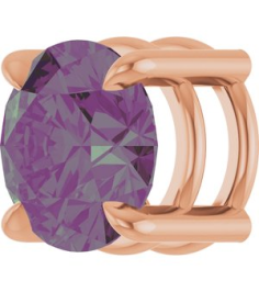 88436 Pendant Set 14K Rose Round Lab-Grown Alexandrite 6.5 Mm Polished Lab-Grown Alexandrite Solitaire Slide Pendant
