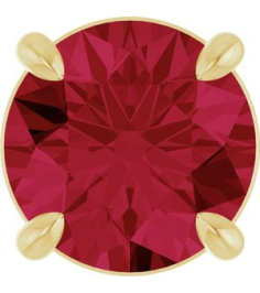 88436 Pendant Set 14K Yellow Round Lab-Grown Ruby 6.5 Mm Polished Lab-Grown Ruby Solitaire Slide Pendant